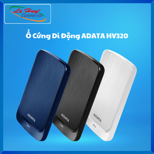 Ổ Cứng Di Động ADATA HV320 1TB/ 2TB USB 3.2 Gen 1 Black/ White/ Blue -Hàng Chính Hãng