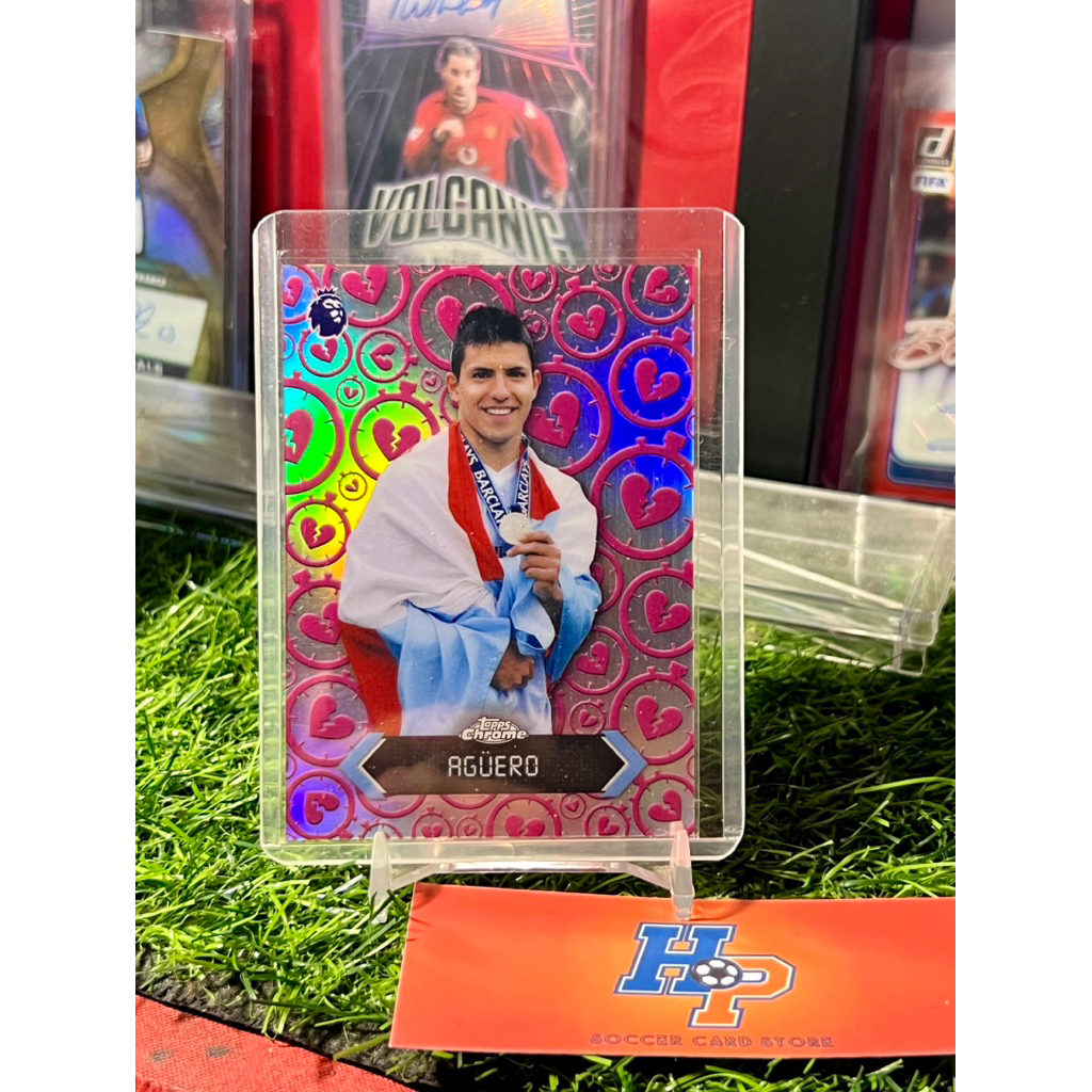 Thẻ bóng đá Sergio Aguero Heartbreak Topps Chrome EPL 2025/26