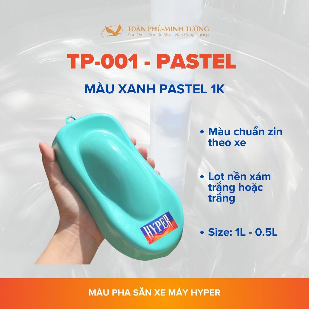 Sơn xe máy HYPER màu xanh mint (Code: TP-001) 1K - 1 Lít