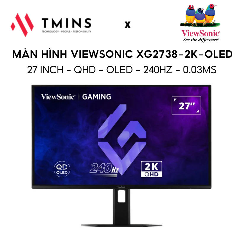 Màn hình Gaming Viewsonic XG2738-2K-OLED 27 Inch/ 2K QHD/ 240Hz/ QD-OLED/ 0.03Ms - Hàng chính hãng