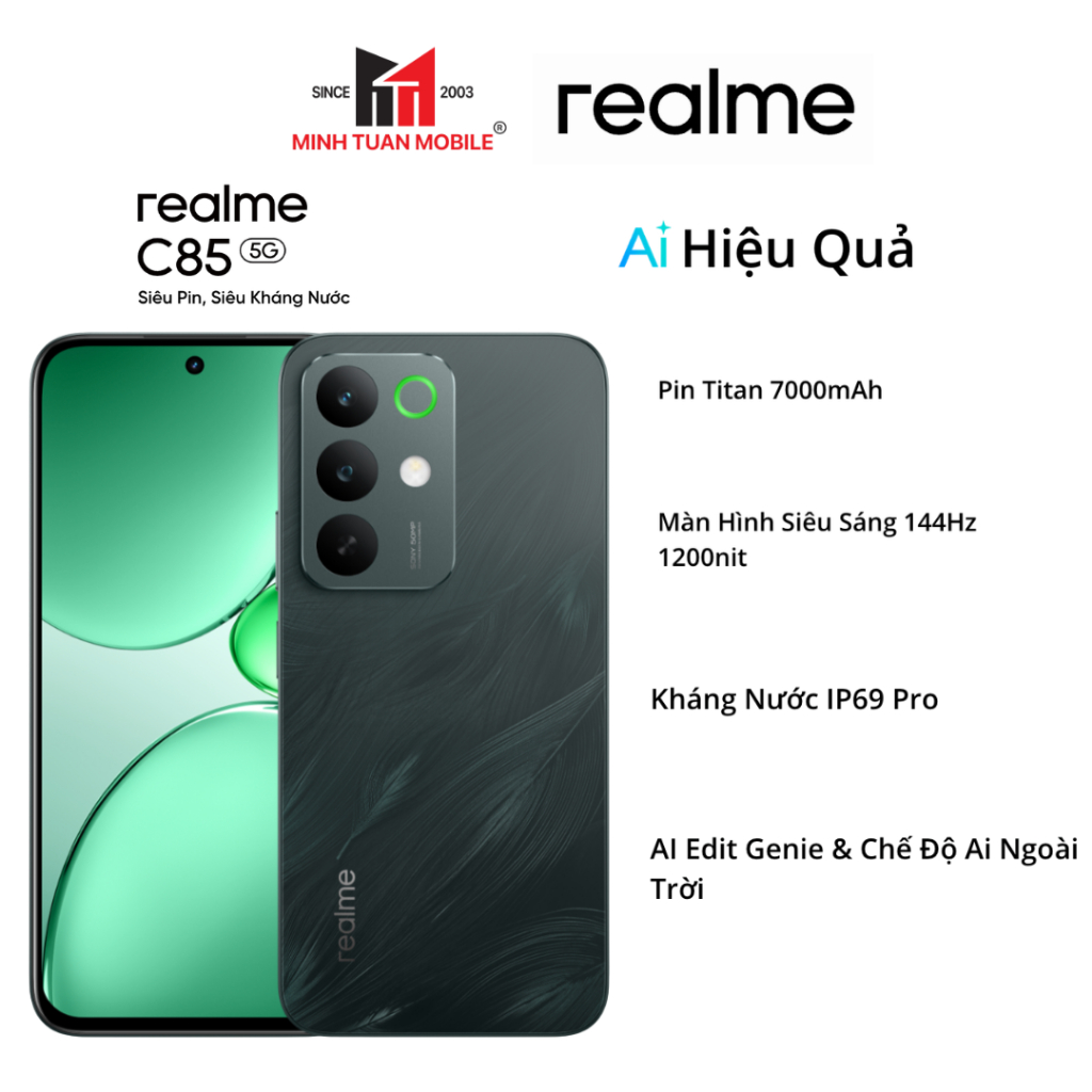 Điện thoại Realme C85 (5G) 8GB 128GB - Pin 7000mAh - Chính Hãng
