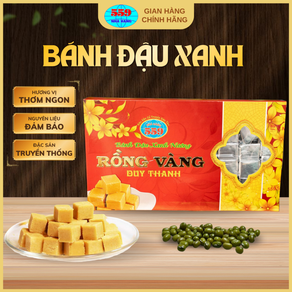 Bánh Đậu Xanh DT5 500g Chuẩn Đặc Sản Hải Dương 559 Chính Hiệu. Thơm Ngon
