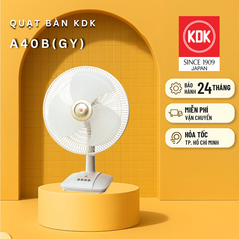 Quạt bàn Nhật 3 mức gió (50W) KDK vàng A40B(GY) - Bảo hành chính hãng 24 tháng