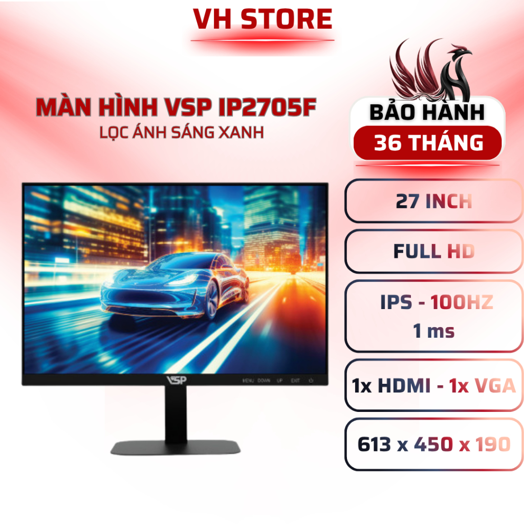 Màn Hình VSP IP2705F 27" IPS 100Hz 1ms Loa TUV Bảo Vệ Mắt - BẢO HÀNH 36 THÁNG - VHSTORE