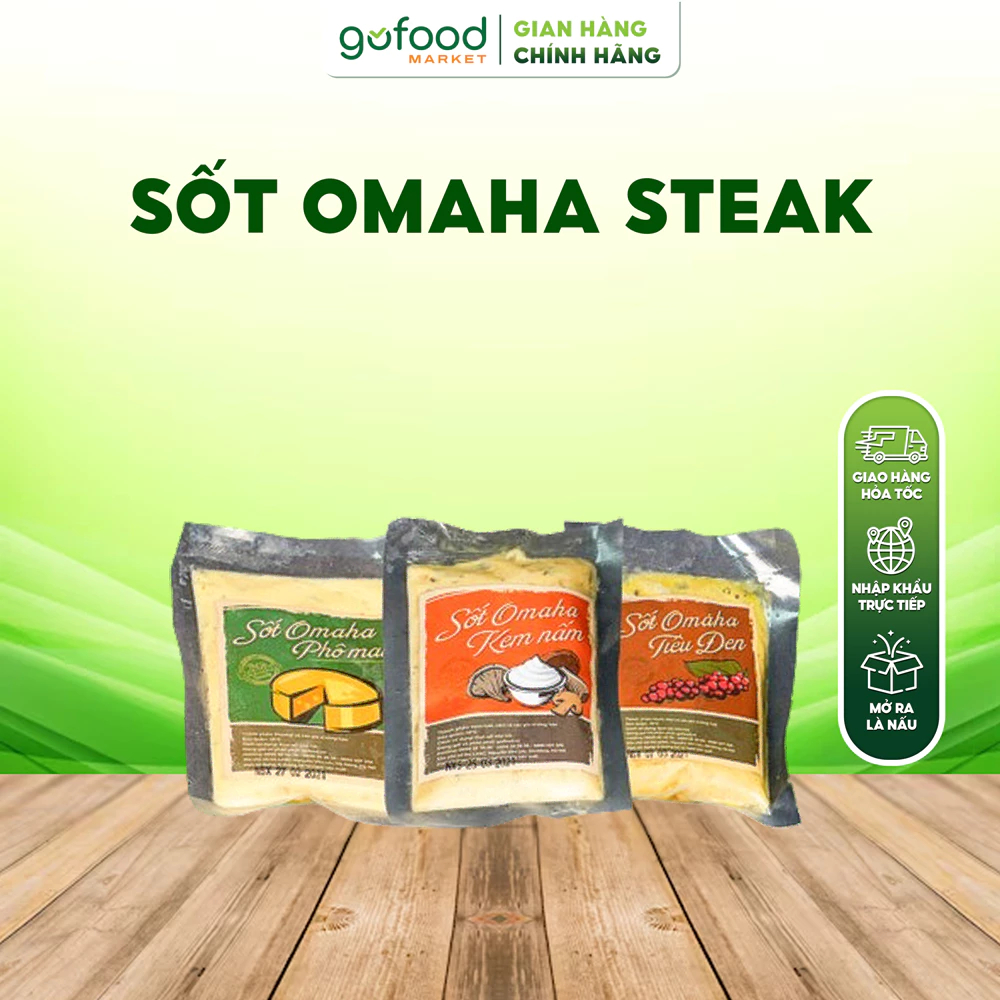 [LaiFarm] [Hỏa Tốc HN] Sốt Omaha Steak (Tiêu đen/Kem nấm/Phô mai) Gói 100gr - Gofood Market
