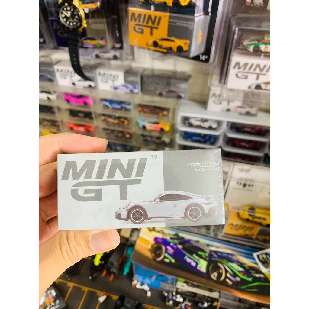 JuJutoys - Mini GT Porsche 911 Dakar Ice Gray Metallic tỉ lệ 1:64