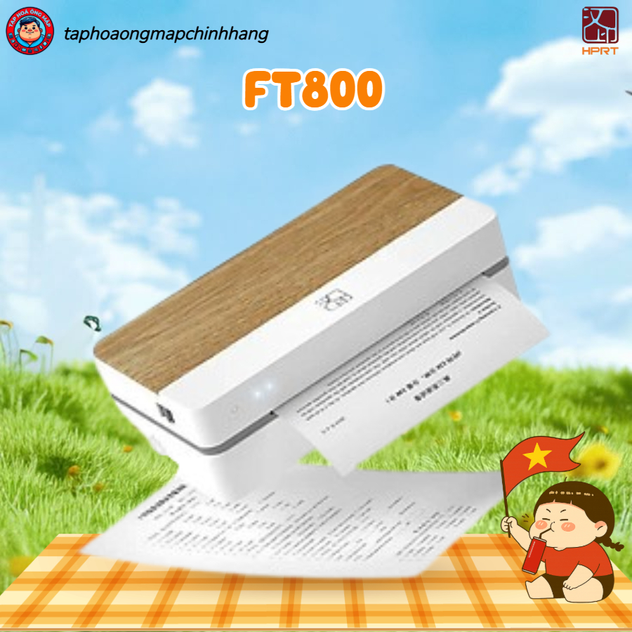 Máy In Ảnh Không Mực Hprt FT800 A4 – In Chuyển Nhiệt, Kết Nối Wifi & Bluetooth, BH 12 Tháng