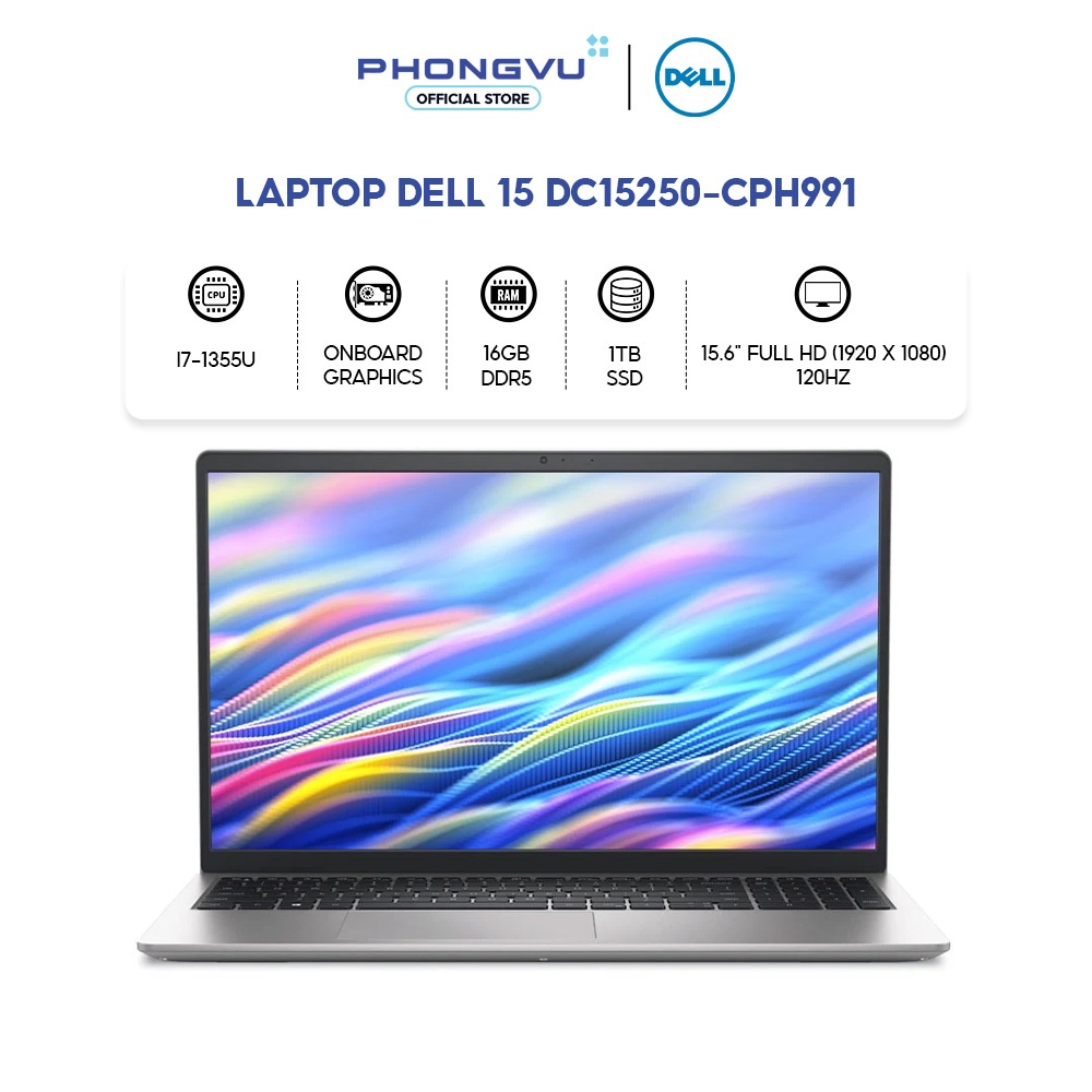 Laptop Dell 15 DC15250-CPH991 (i7-1355U/ 16GB/ 1TB/ Win 11 Home SL + Office) - Bảo hành 12 tháng