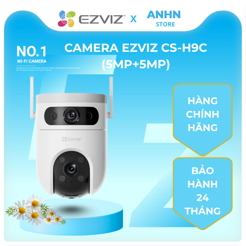 Camera quan sát EZVIZ CS-H9C Dual Mắt kép 3K (5MP+5MP) - Bảo hành chính hãng 24 tháng
