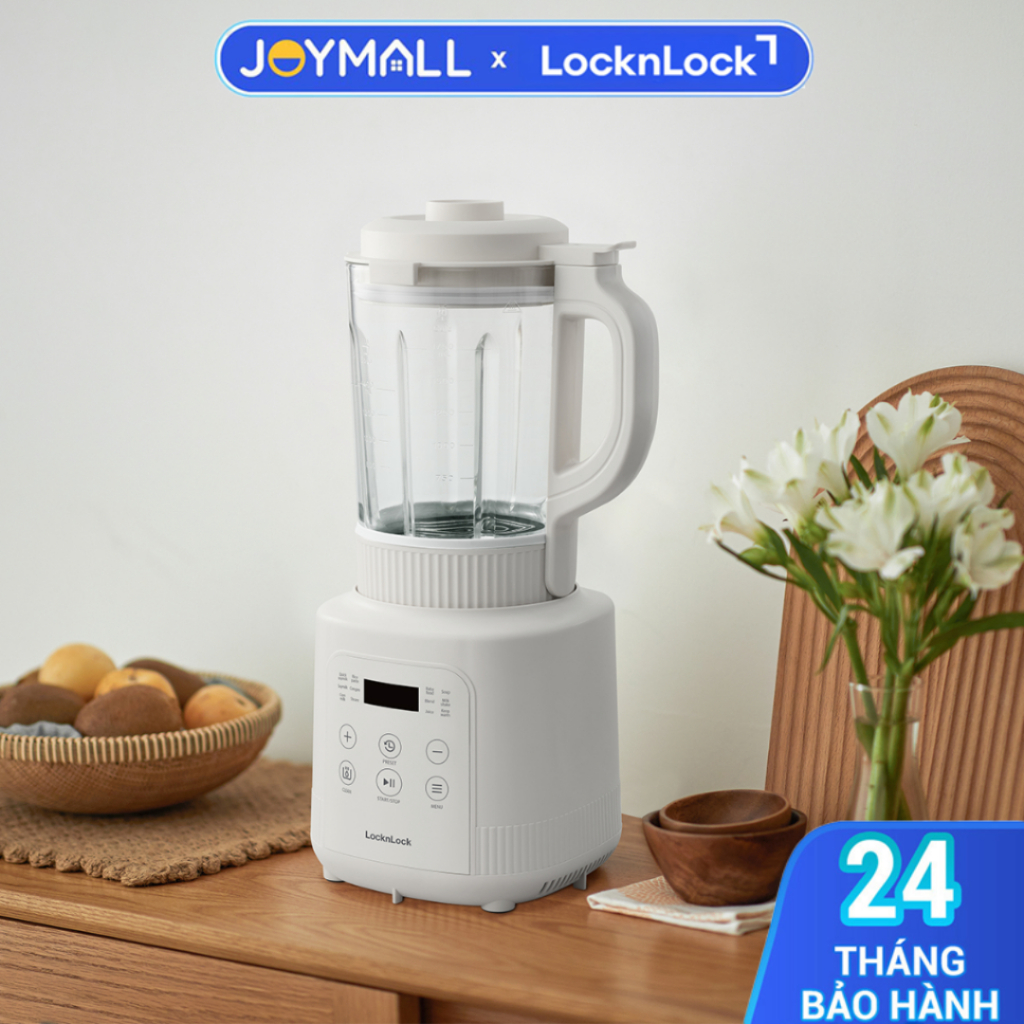 Máy Làm Sữa Hạt Đa Năng LocknLock EJM486IVY 1.75L 800W, Hàng Chính Hãng, Lưỡi Dao 8 Cánh, Màu Ngà - 