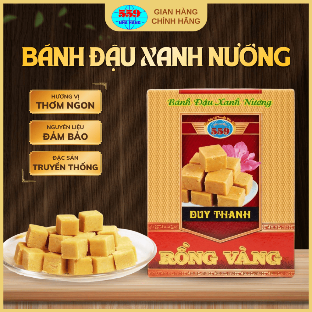 Bánh Đậu Xanh DT4 250g Chuẩn Đặc Sản Hải Dương 559 Chính Hiệu. Thơm Ngon