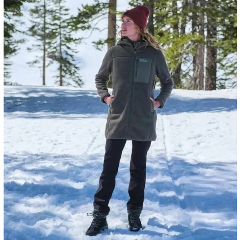 Áo khoác lông cừu dáng lửng Eddie Bauer, áo nữ mùa đông đi lạnh ấm áp