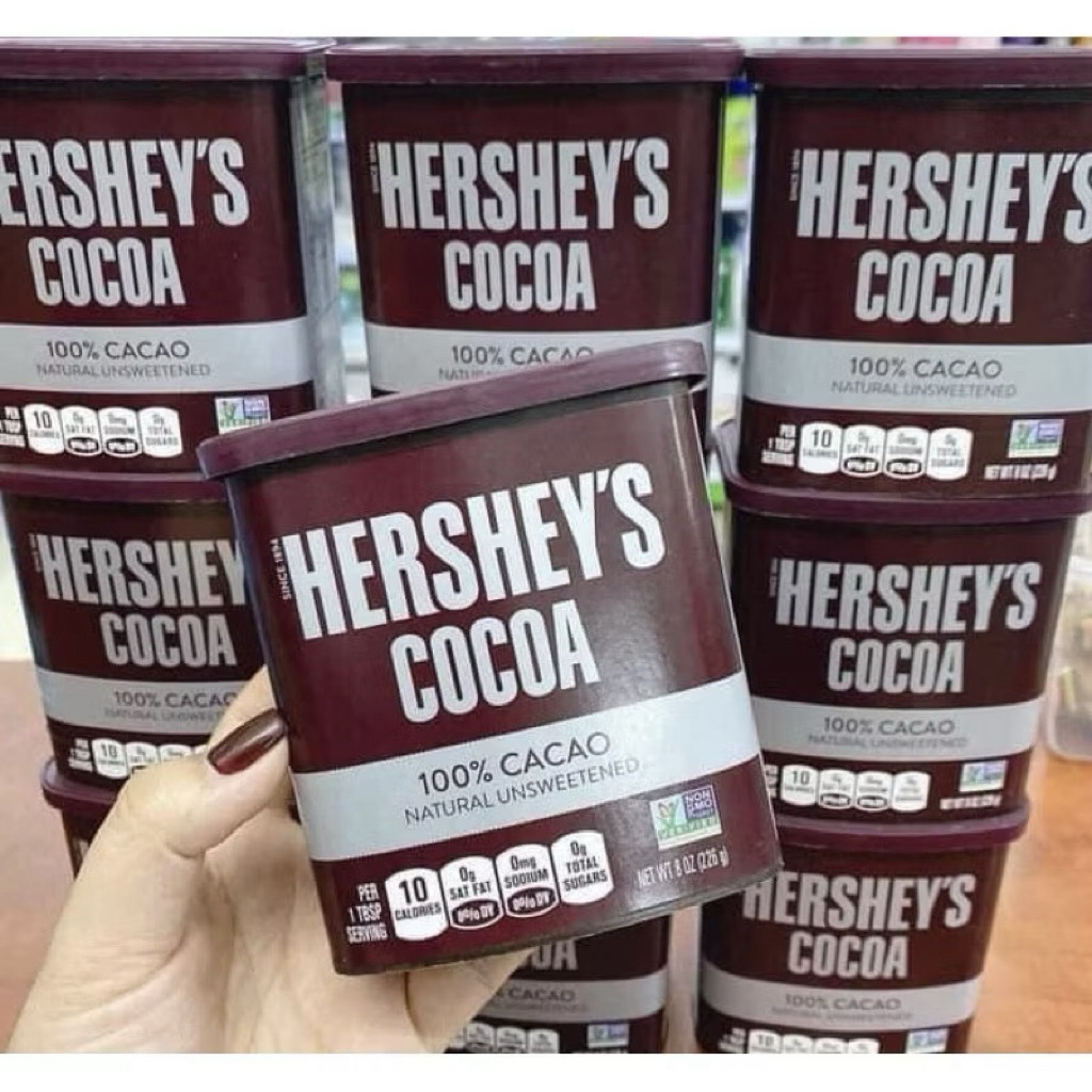 Hộp 225g bột cacao Hershey's nguyên chất không đường hàng chuẩn Mỹ Hershey's cocoa natural unsweeten