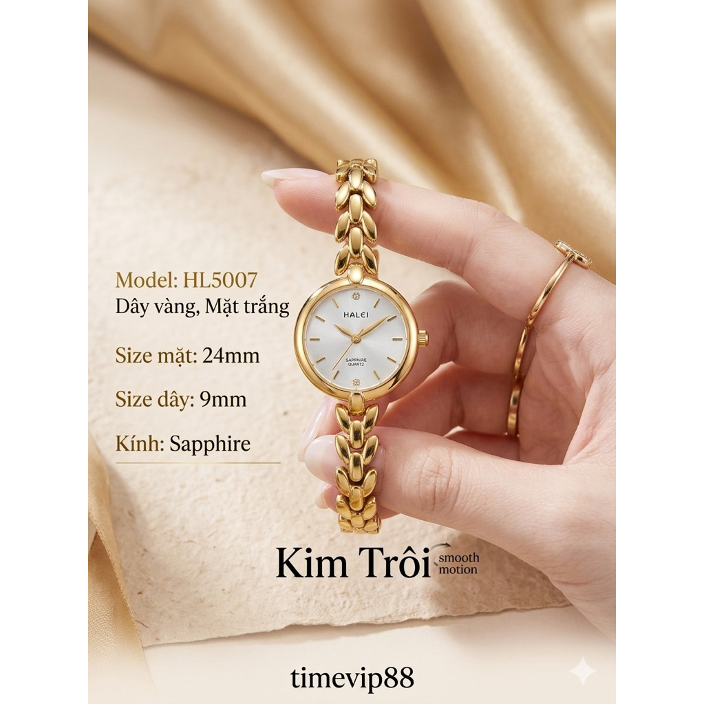 [Kim Trôi] Đồng Hồ Halei Nữ 5007