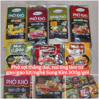 Phở sợi thẳng, nui ống dài làm từ gạo lứt nghệ Song Kim dai ngon dinh dưỡng gói 300g
