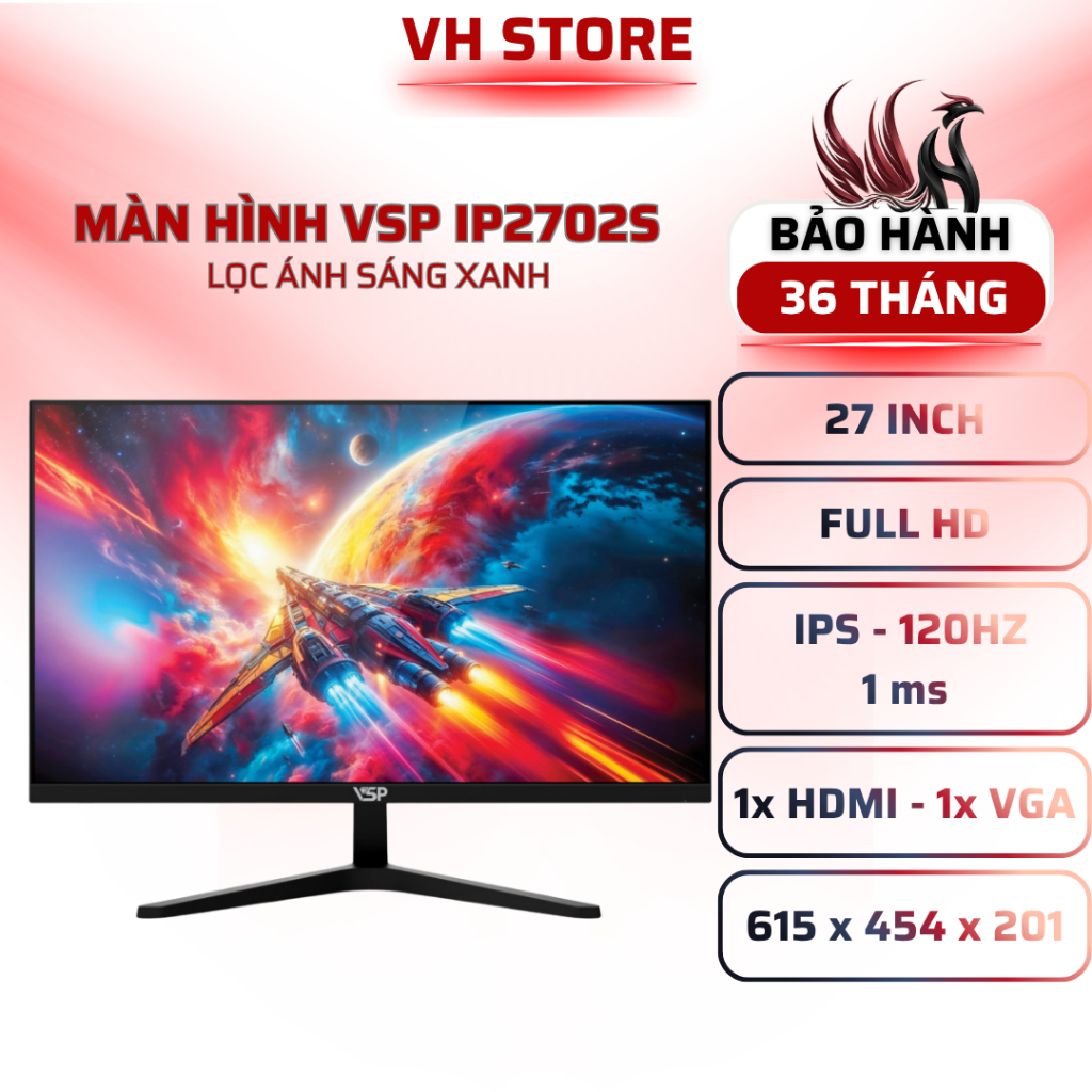 Màn Hình VSP IP2702S 27" IPS 120Hz 1ms TUV Bảo Vệ Mắt - BẢO HÀNH 36 THÁNG - VHSTORE