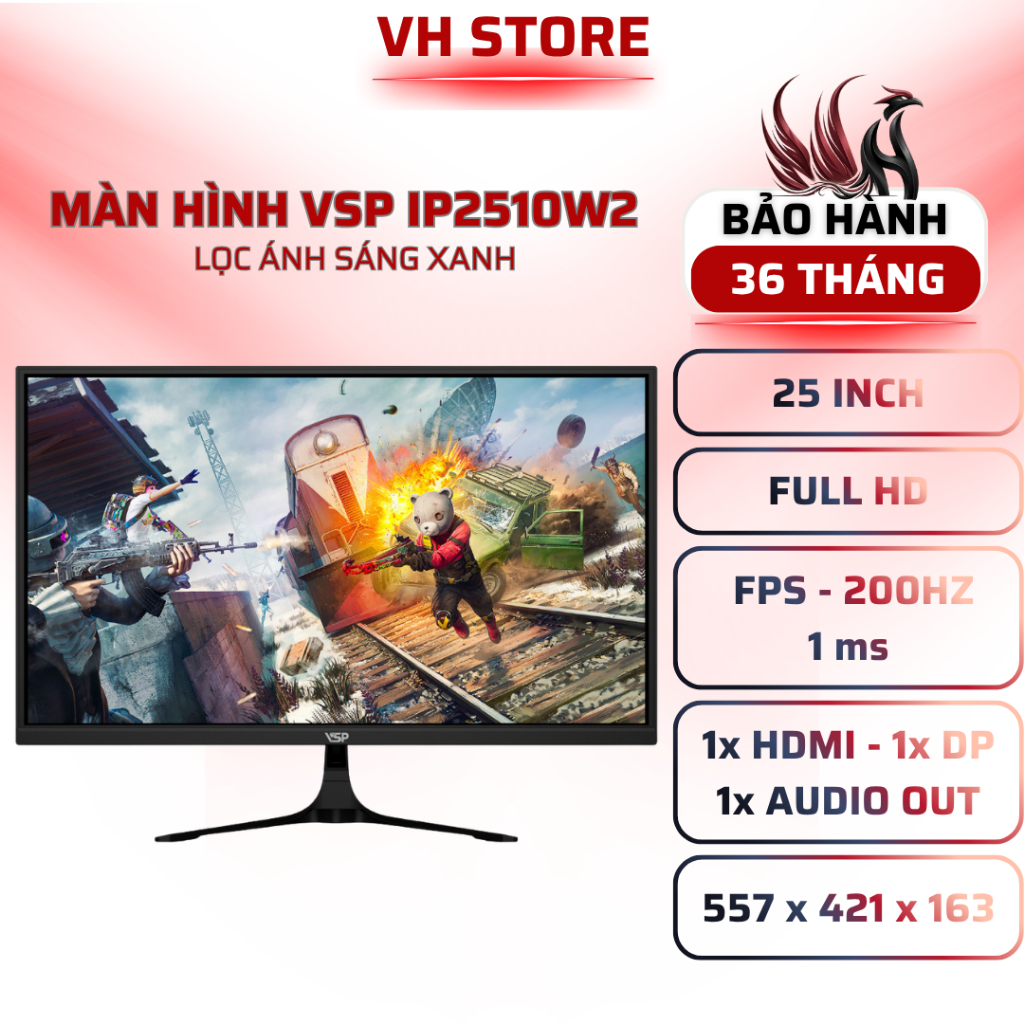 Màn Hình VSP IP2510W2 25" Fast IPS 200Hz 1ms FreeSync - BẢO HÀNH 36 THÁNG - VHSTORE