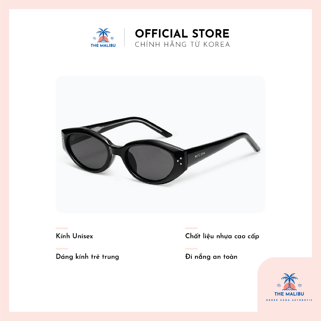 Kính râm MCCOIN Brick Hàn Quốc, Kính mát Unisex mẫu hot trend tròng đen chống UV [ ĐỦ INVOICE ]