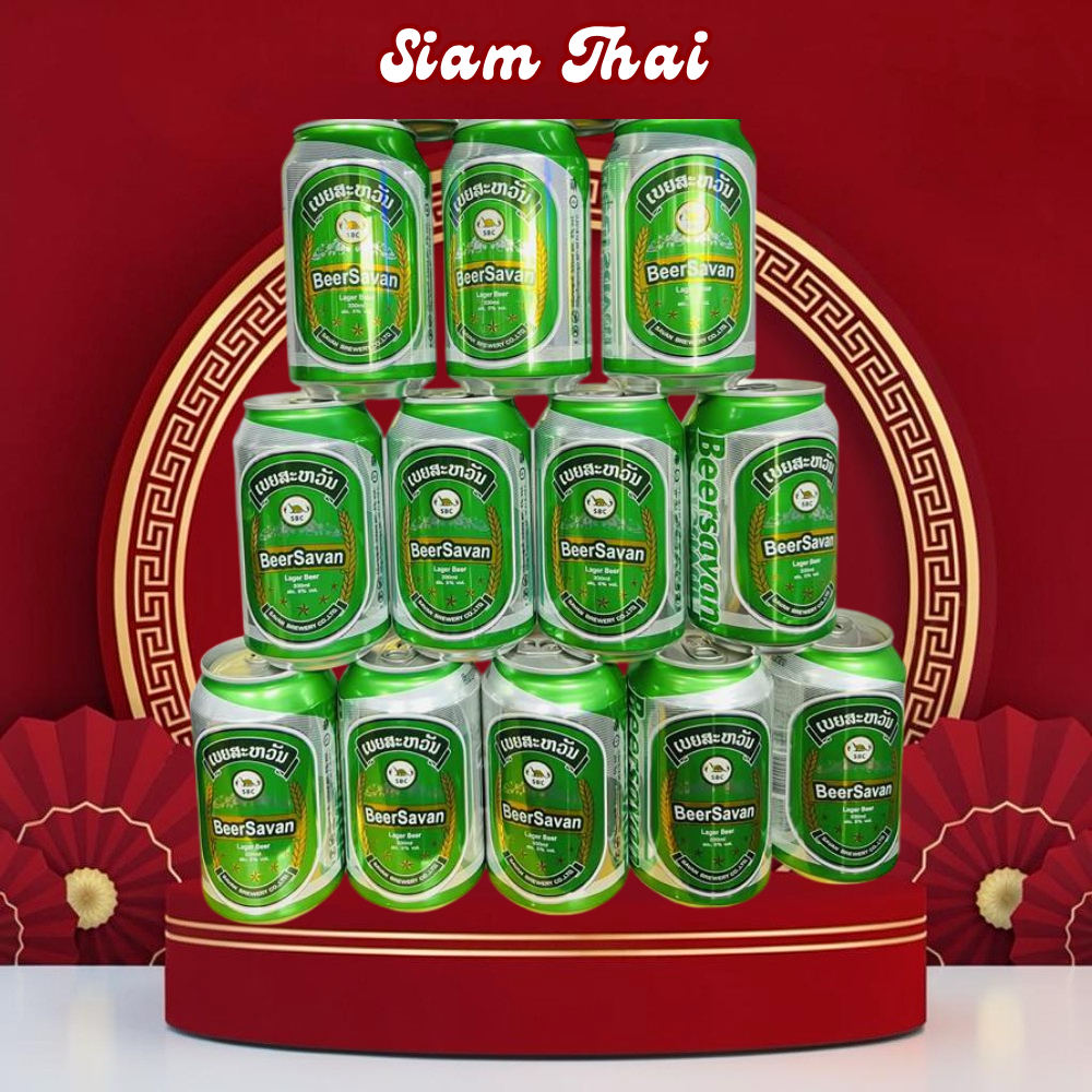 Thùng 24 Lon Bia Lào Savan 5% 330ml Beer Savan Lager