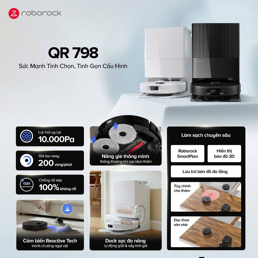 Robot hút bụi lau nhà Roborock QR 798
