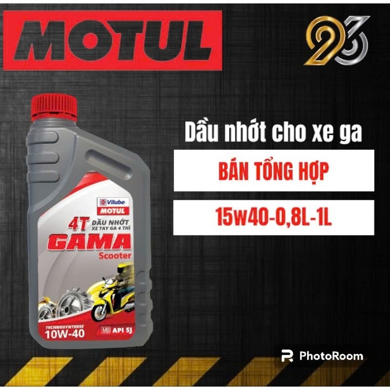 nhớt xe tay ga MOTUL GAMA SCOOTER 15W40 0.8L, Bán tổng hợp, API SJ, JASO MB, chính hãng