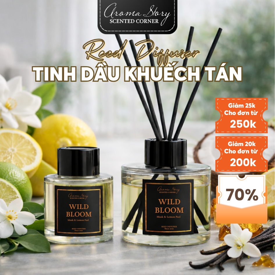 Tinh Dầu Khuếch Tán Aroma Story Hương Wild Bloom Size 50ml - 100ml