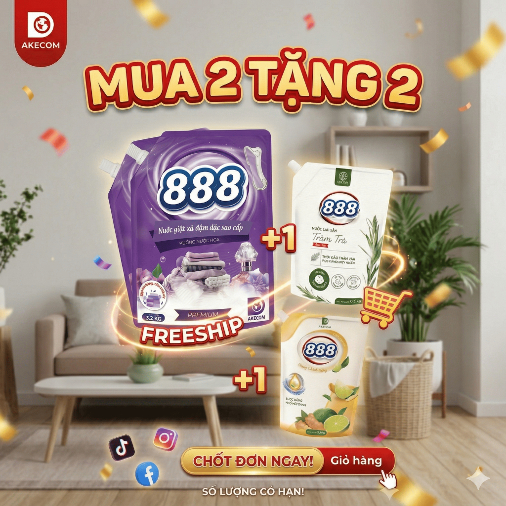 888 - MUA 2 TẶNG 2] Nước Giặt Xả Lavender 888 2KG - Hương Thơm Cao Cấp, Lưu Hương Lâu Sạch Sâu Quần 
