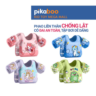Phao bơi liền thân cho bé Pikaboo kiểu dáng đẹp, chất liệu cao cấp dai bền, hoạ tiết in hình sắc nét