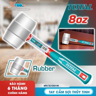 Búa cao su trắng TOTAL THRUH6908, búa đóng đinh đầu búa cao su tự nhiên, tay cầm sợi thủy tinh, trọng lượng 220g