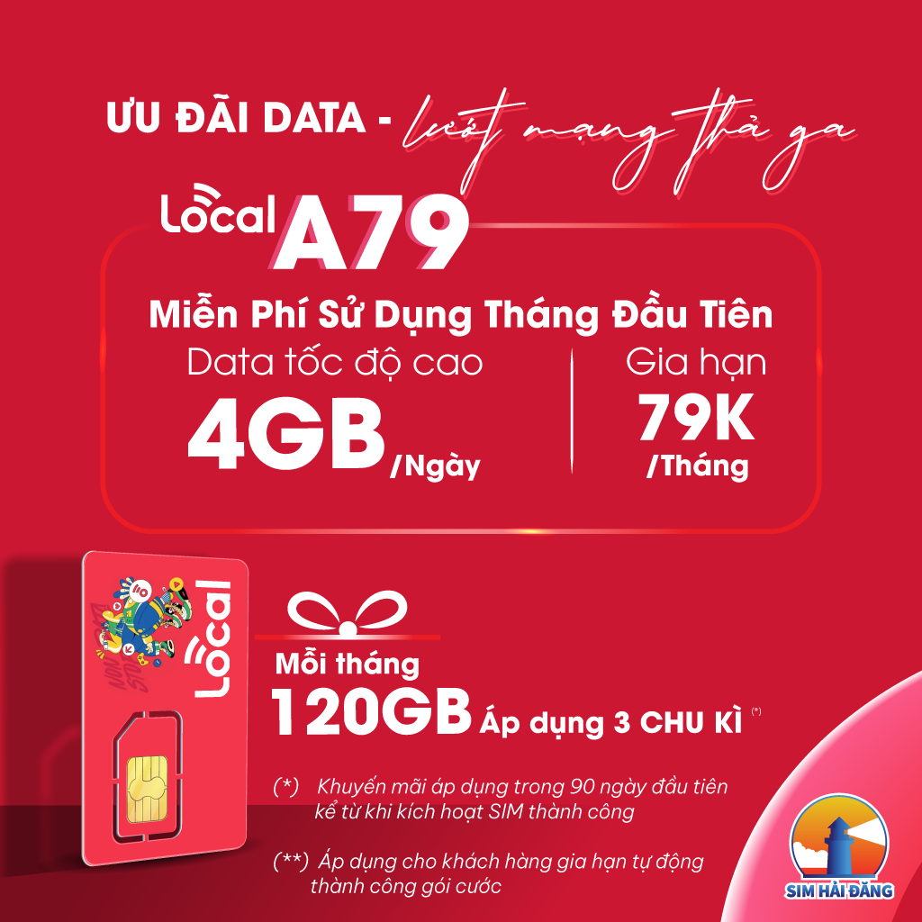 SIM 4G/5G MOBIFONE LOCAL A79, 3GB/Ngày, Duy Trì 79k