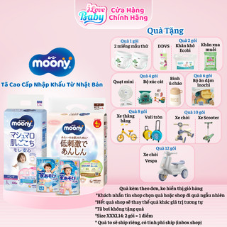 Bỉm tã dán/quần moony - moony natural size nb/s/ml/xl/xxl/xxxl "ilovebabyshop"
