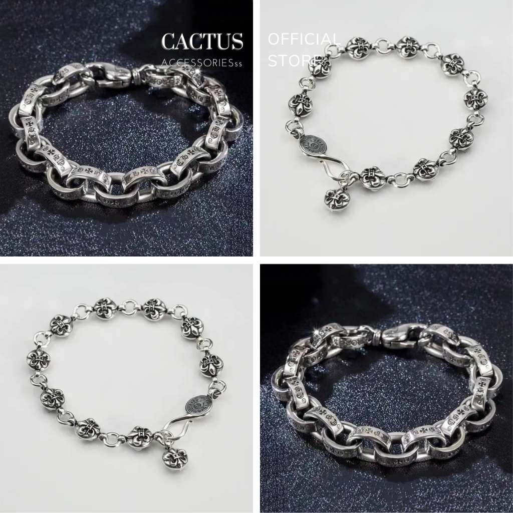 Vòng tay / Lắc tay họa tiết xích tròn cách điệu, Unisex nam nữ Cactus Accessories