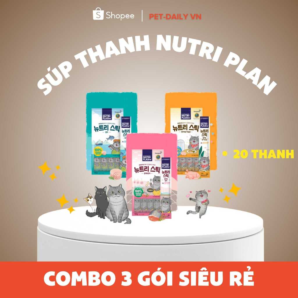 20 thanh Súp thưởng mèo Nutri Plan [Korea]