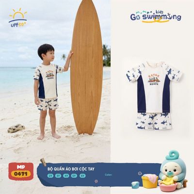 Đồ bơi cho bé Mompa 2-6 tuổi bộ cộc tay vải co giãn nhanh khô MP 0471