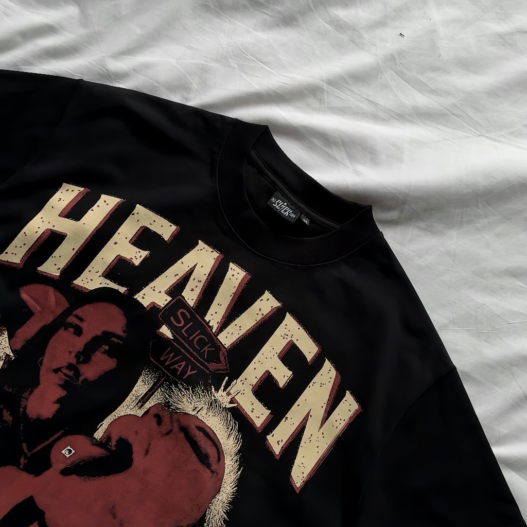 [ SS26 Collection ] SLICK - Áo Thun Form Big Boxy "HEAVEN-HELL" Cotton 100% - Local Brand THE SLICK WAY UNISEX | BigBuy360 - bigbuy360.vn