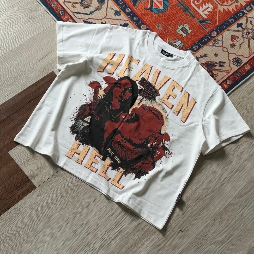 [ SS26 Collection ] SLICK - Áo Thun Form Big Boxy "HEAVEN-HELL" Cotton 100% - Local Brand THE SLICK WAY UNISEX | BigBuy360 - bigbuy360.vn