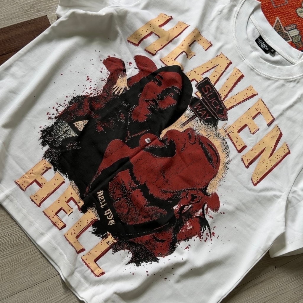 [ SS26 Collection ] SLICK - Áo Thun Form Big Boxy "HEAVEN-HELL" Cotton 100% - Local Brand THE SLICK WAY UNISEX | BigBuy360 - bigbuy360.vn