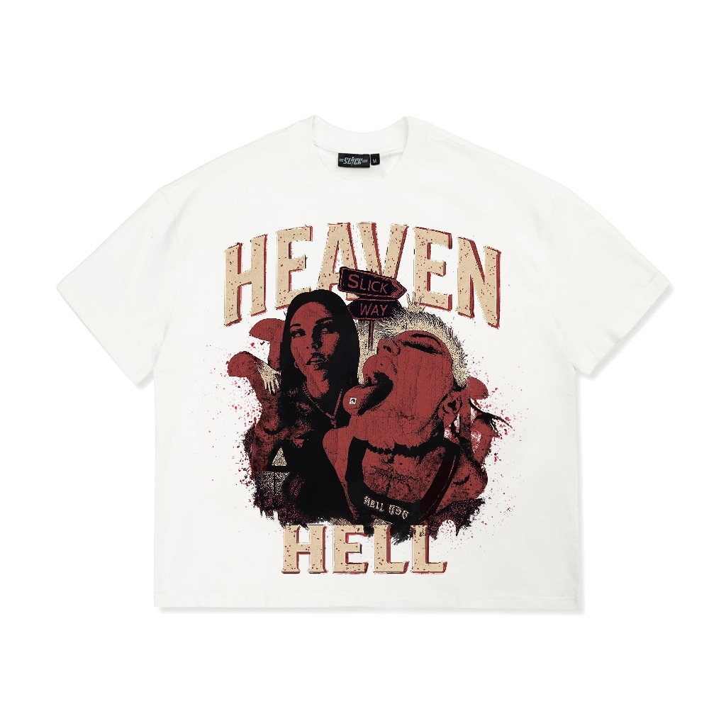 [ SS26 Collection ] SLICK - Áo Thun Form Big Boxy "HEAVEN-HELL" Cotton 100% - Local Brand THE SLICK WAY UNISEX | BigBuy360 - bigbuy360.vn
