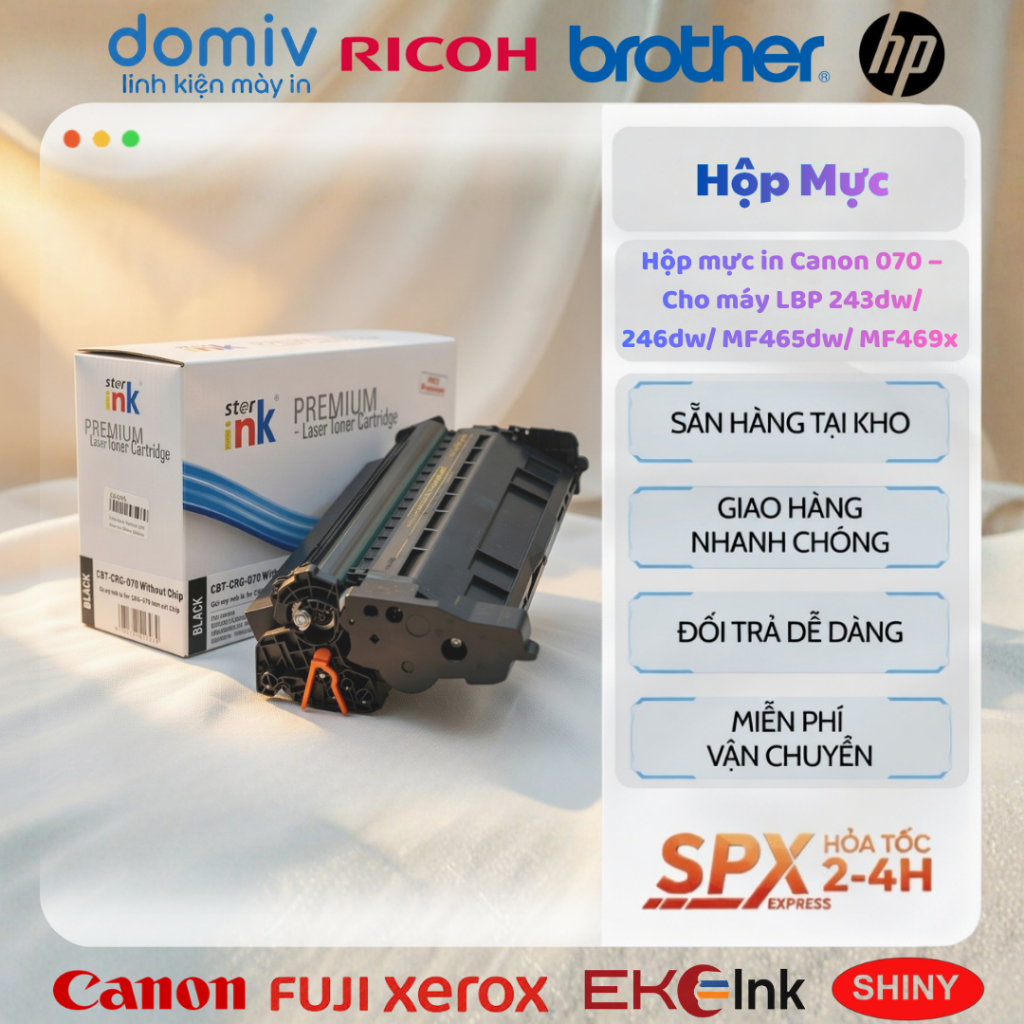 Hộp Mực Canon 070 Star Không Chip Cho LBP243dw 246dw MF465dw MF469x Hộp Mực In Sắc Nét Bền 1 Hộp