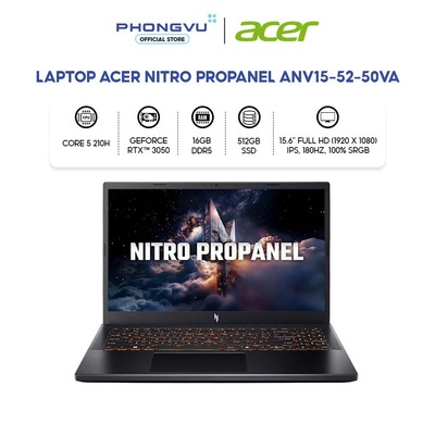 Laptop Gaming Acer Nitro ProPanel ANV15-52-50VA (Core 5 210H/ GeForce RTX™ 3050/ 16GB/ 512GB/ Win 11 Home SL) - BH 24T