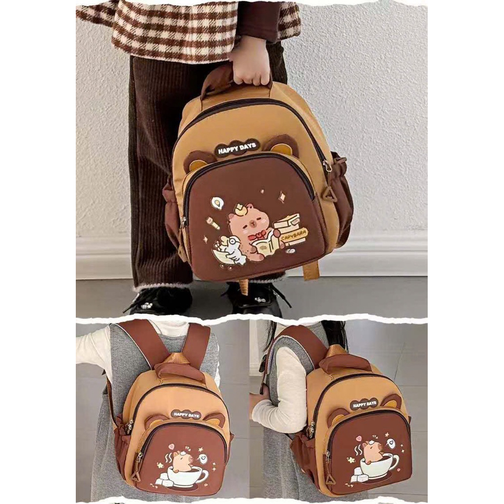 Balo mầm non hoạ tiết Cappybara nâu dễ thương 🎀 Anan.2store