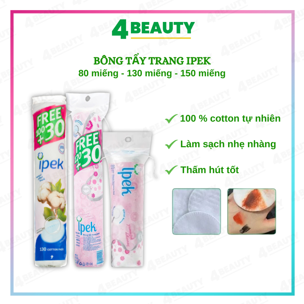 Bông Tẩy Trang Ipek Siêu Mềm Mịn - 4 Beauty