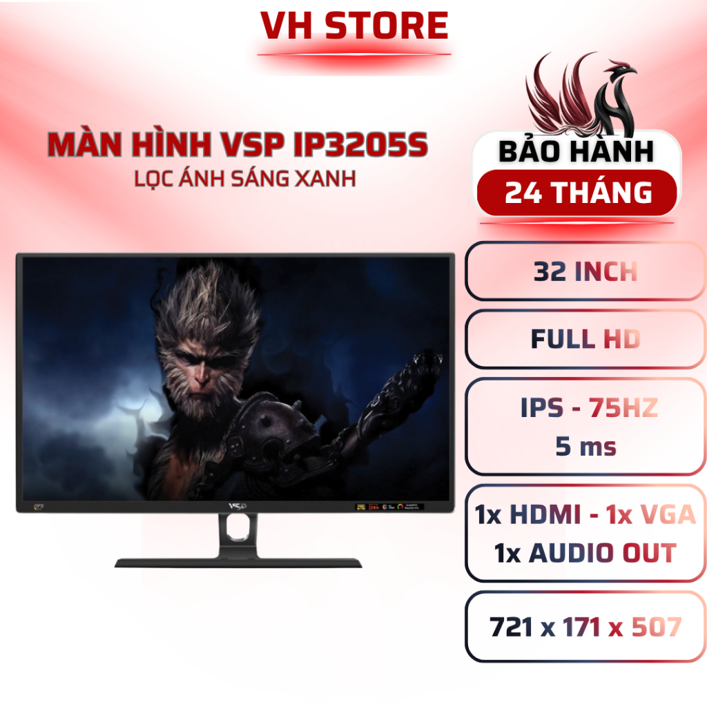 Màn Hình VSP IP3205S 32" IPS FHD 75Hz 5ms Viền Mỏng - BẢO HÀNH 36 THÁNG - VHSTORE