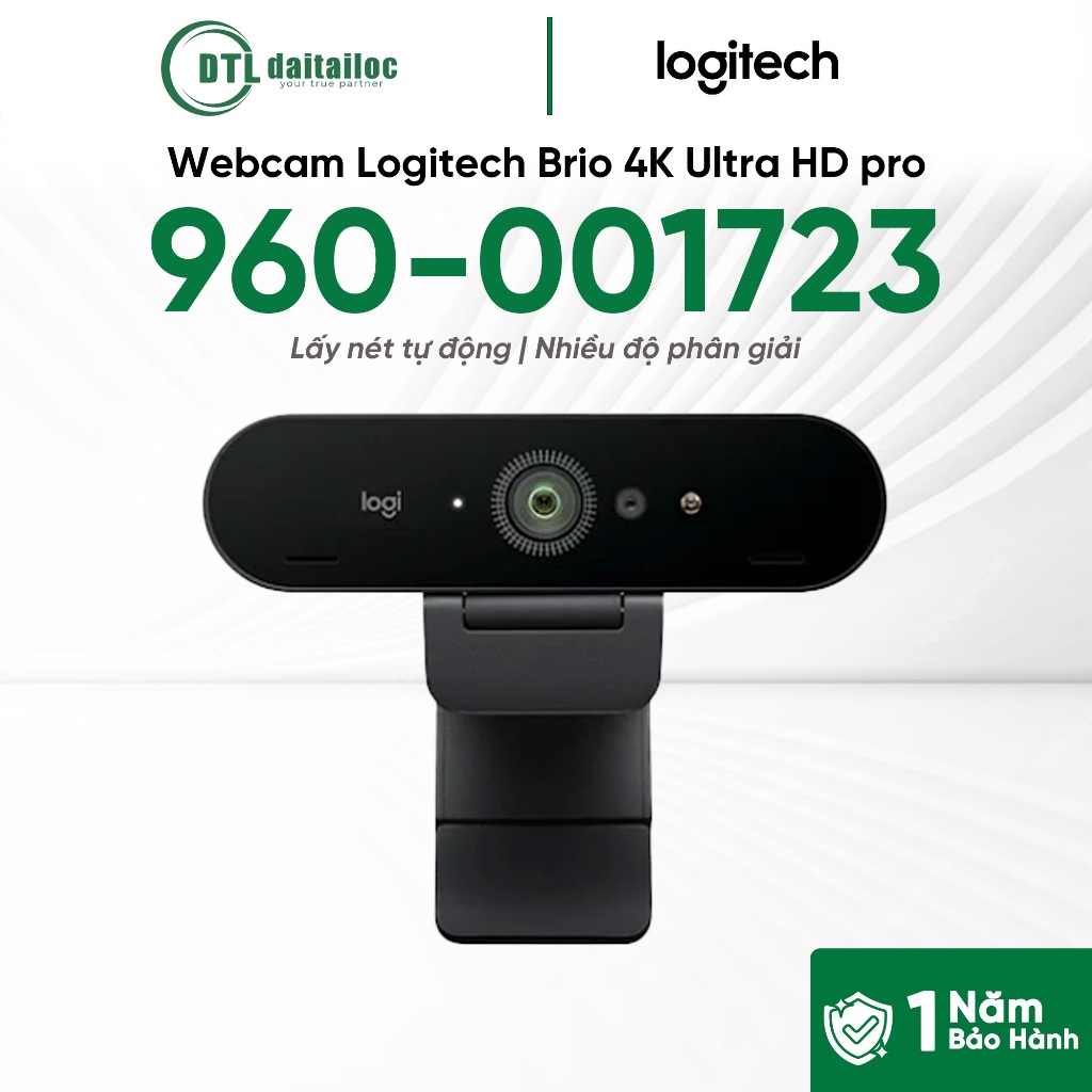 Webcam Logitech Brio 4K Ultra HD pro (960-001723) | Chính Hãng | Bảo Hành 12 Tháng