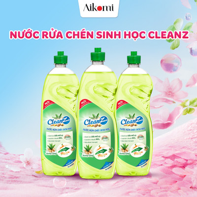 Nước rửa chén sinh học CleanZ đánh tan dầu mỡ, loại bỏ vi khuẩn, rửa được hoa quả dung tích 400ml 1000ml