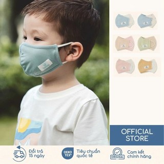 BuBaby Set 02 Khẩu Trang cho bé 2-6 tuổi vải Sợi Tre Đan Mạch Chồng tia UV kháng khuẩn tự nhiên | Phụ kiện chính hãng