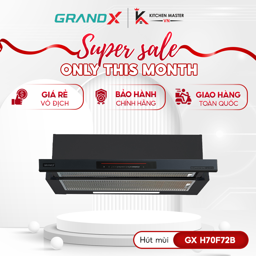 Máy hút mùi âm tủ GrandX GX H70F72B/GX H70F72SB - Máy Hút Mùi Giá Sốc Mỗi Ngày