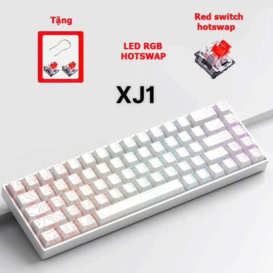 Bàn phím cơ không dây 61 và 68 phím - Hỗ trợ hotswap - LED RGB nhiều chế độ - 3 mode kết nối tiện lợ