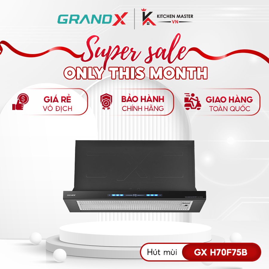 Máy hút mùi âm tủ GrandX GX H70F75B(GX H70F75SB) -Máy Hút Mùi Deal Ngon