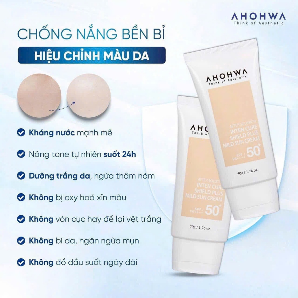 Kem Chống Nắng Phổ Rộng AHOHWA Mild Sun Cream SPF50+ PA++++ Tuýp 50g
